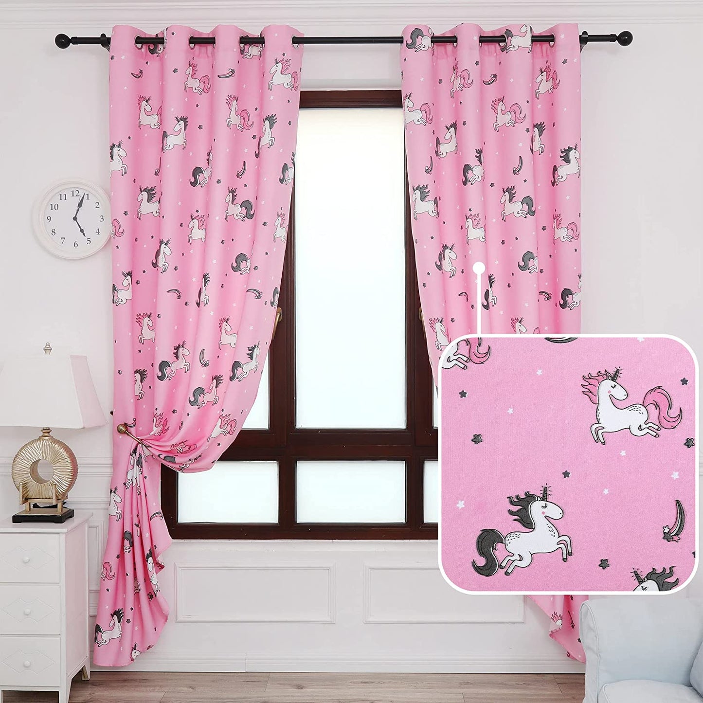 Cortinas Infantiles Niño Semiopaco Dos Paneles de 140x260cm- Cortinas Visillos Juveniles Animales para Habitación Sala de Estar 2 Piezas