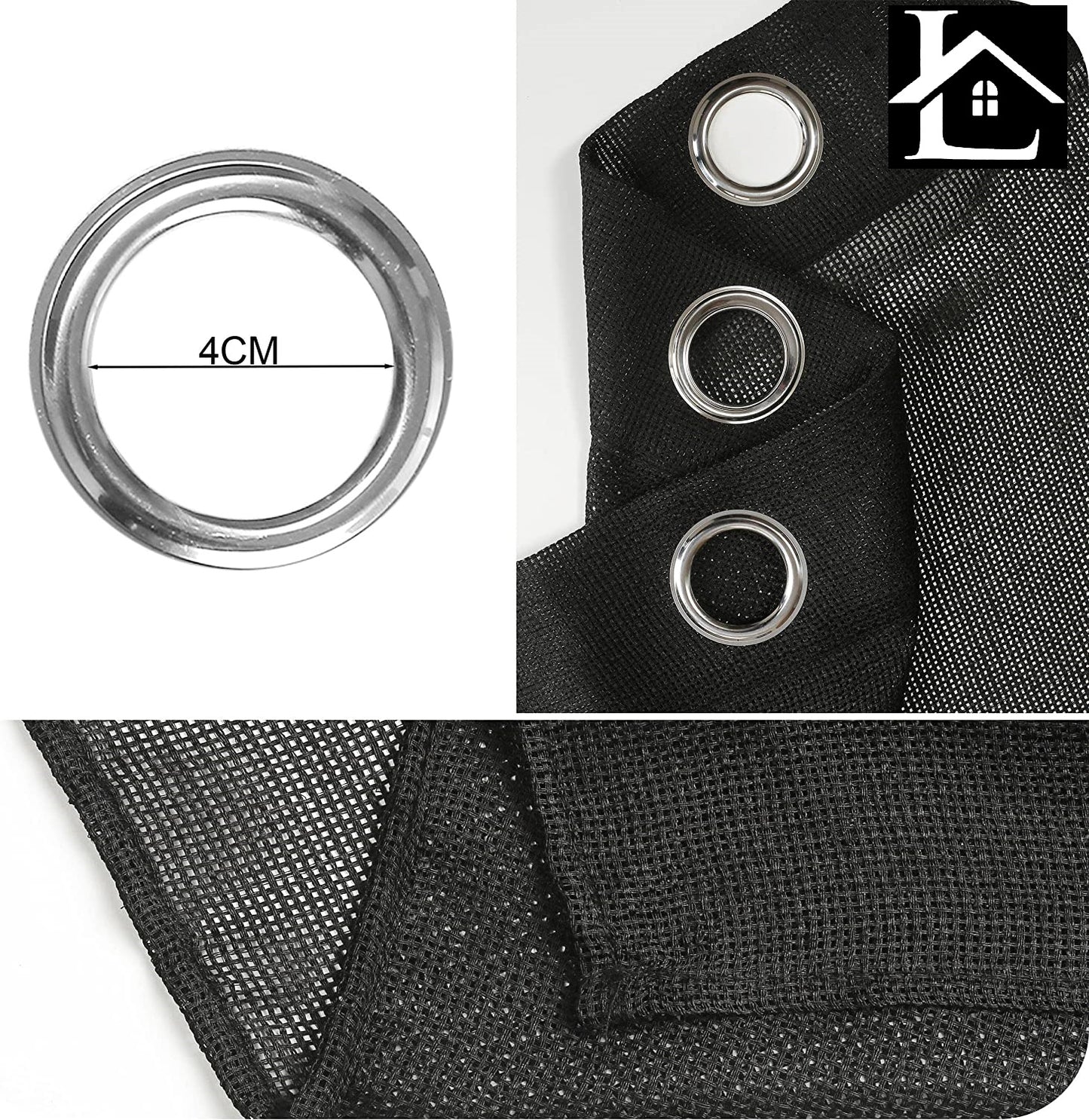 Cortina Salón Dormiorio Translúcido Tejido de Rejilla - Visillo para Ventana Cocina Comedor 140x260cm