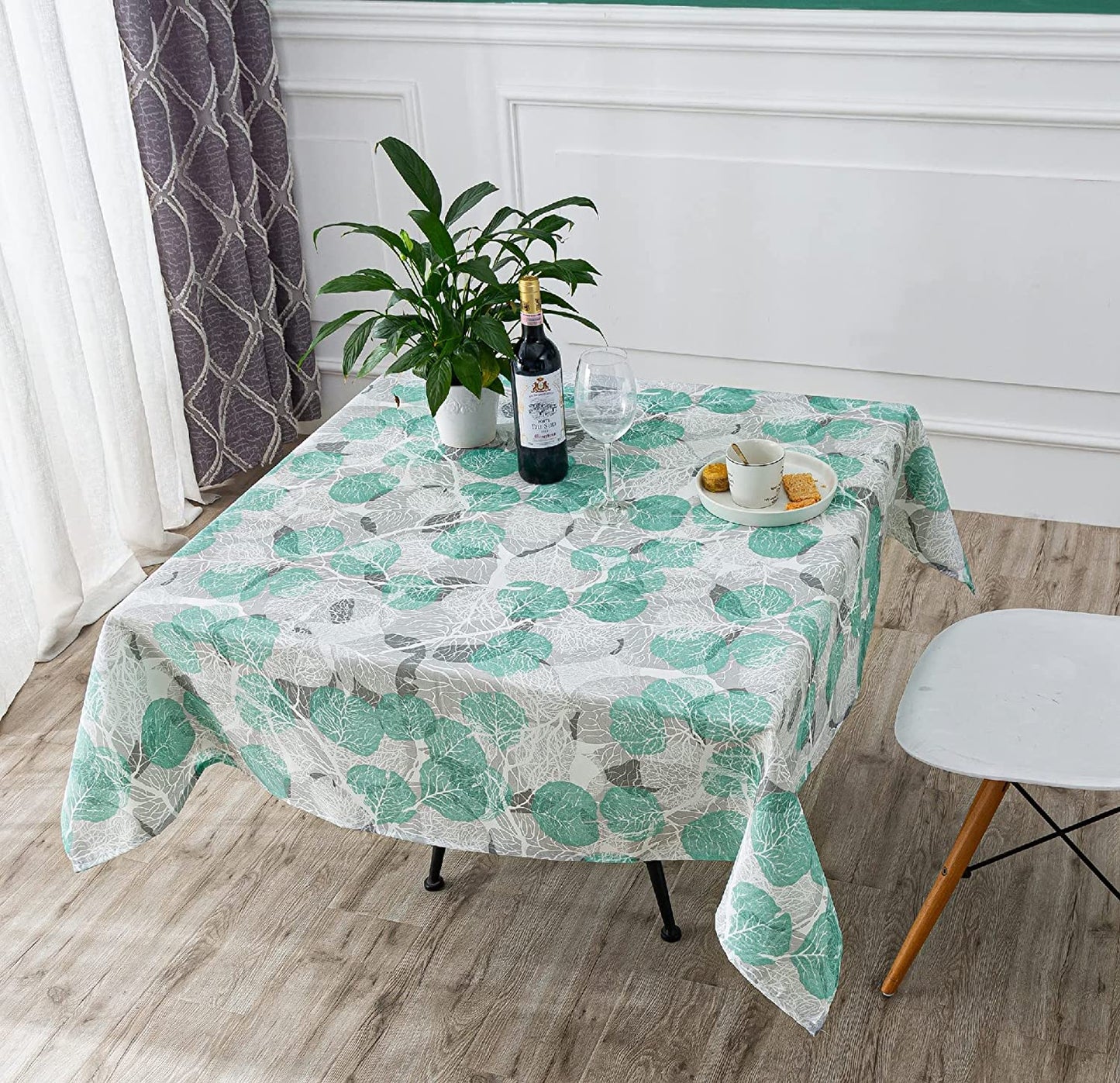 Mantel de Mesa Antimanchas Rectangular de Estampado Vintage Contemporáneo Tejido Impermeable