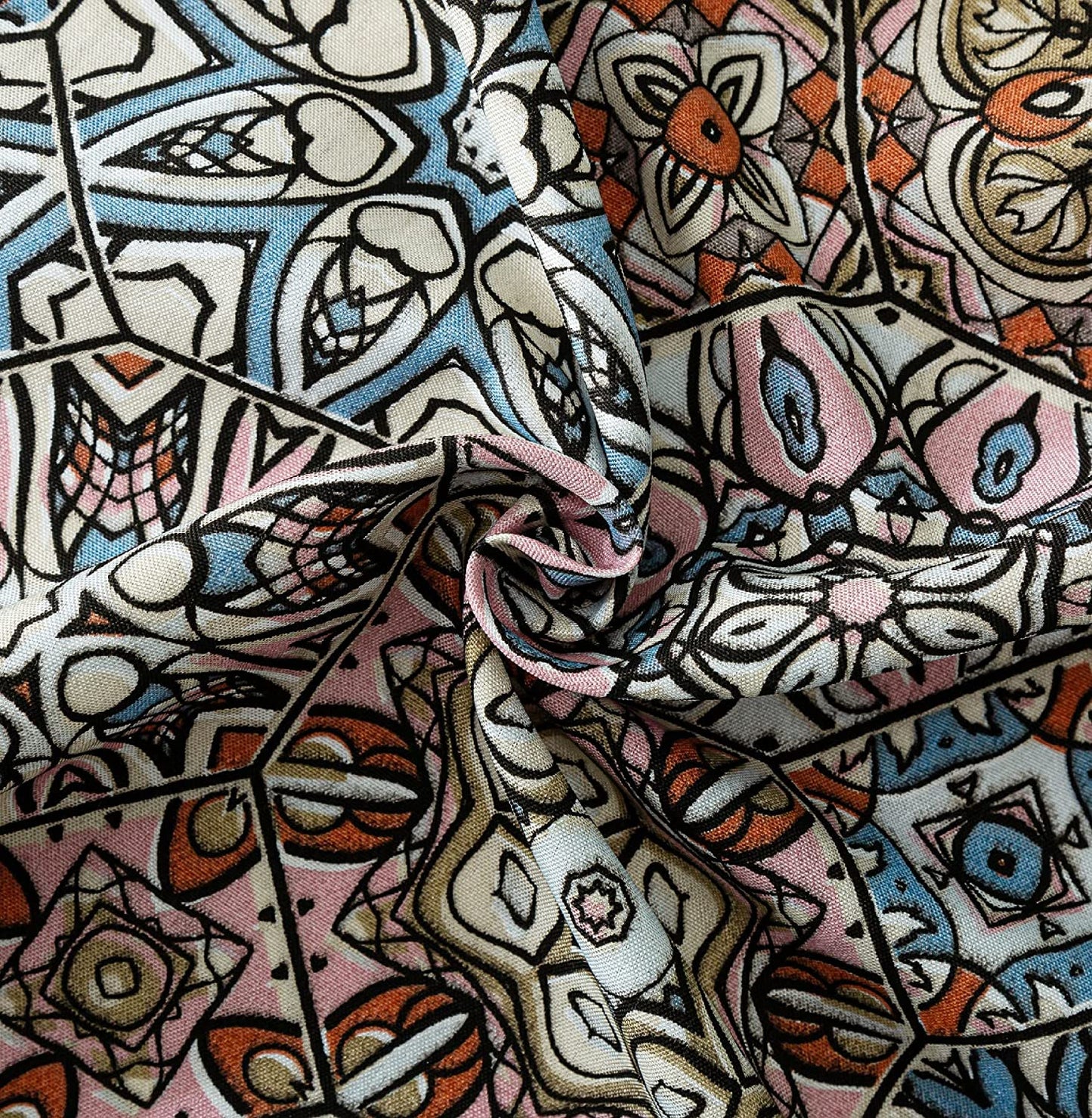 Mantel de Mesa Antimanchas Rectangular de Estampado Vintage Contemporáneo Tejido Impermeable