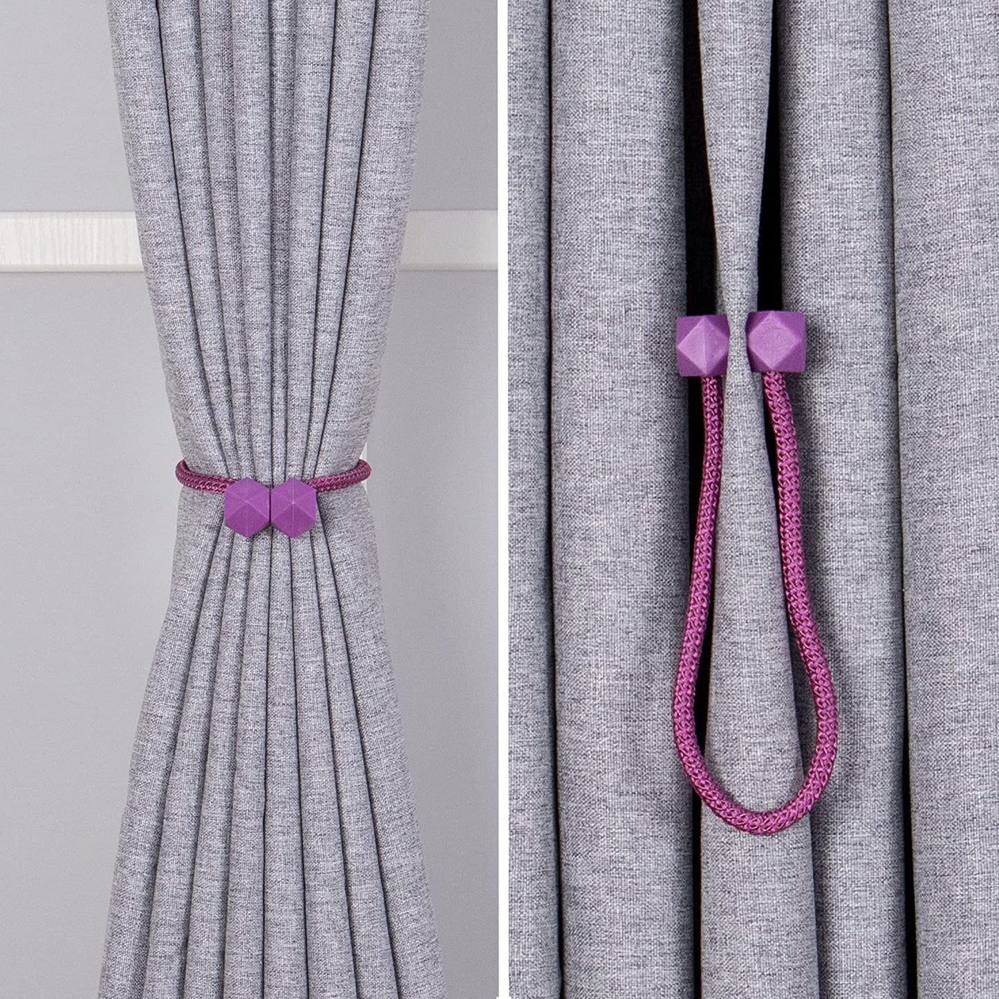 Abrazaderas Cortinas, Correas de Imán para Cortina, Hebillas Cuerda con Detalle de Bola de Gancho para la Decoración de Cortinas