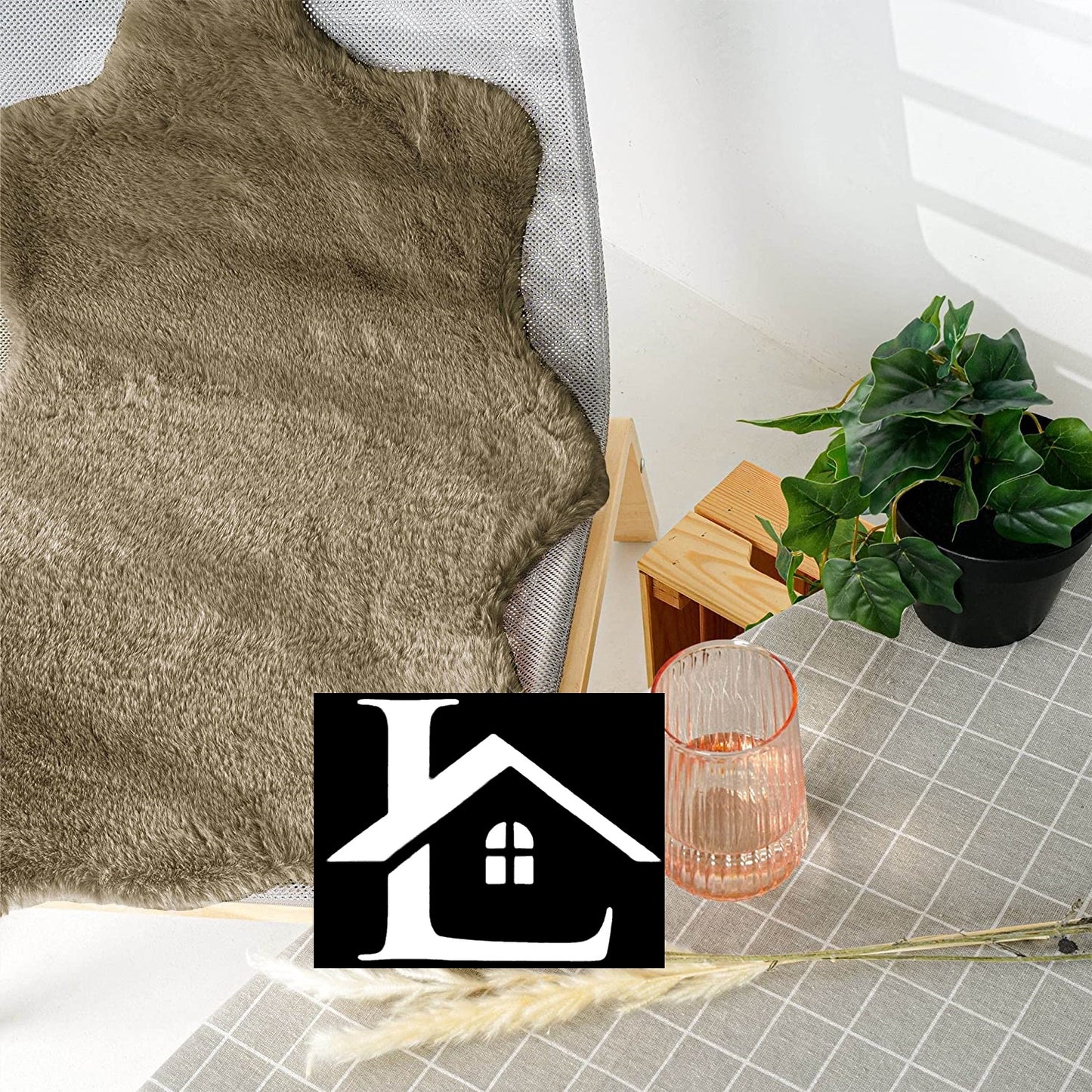 Alfombra De Piel De Conejo Artificial Extra Suave - Alfombra de Pelo para Salón, Habitación, Dormitorio, Forma Irregular